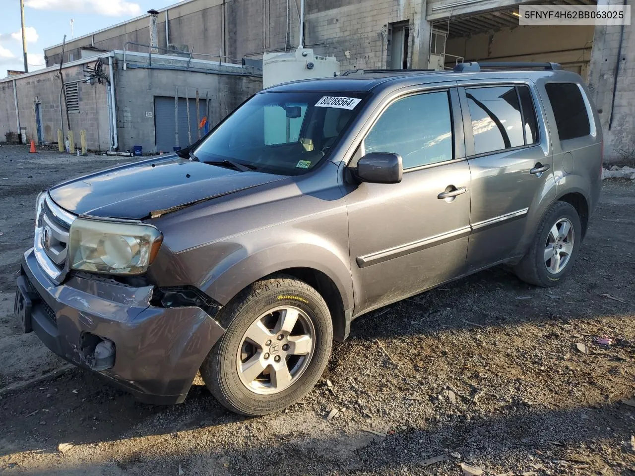 2011 Honda Pilot Exl VIN: 5FNYF4H62BB063025 Lot: 80288564