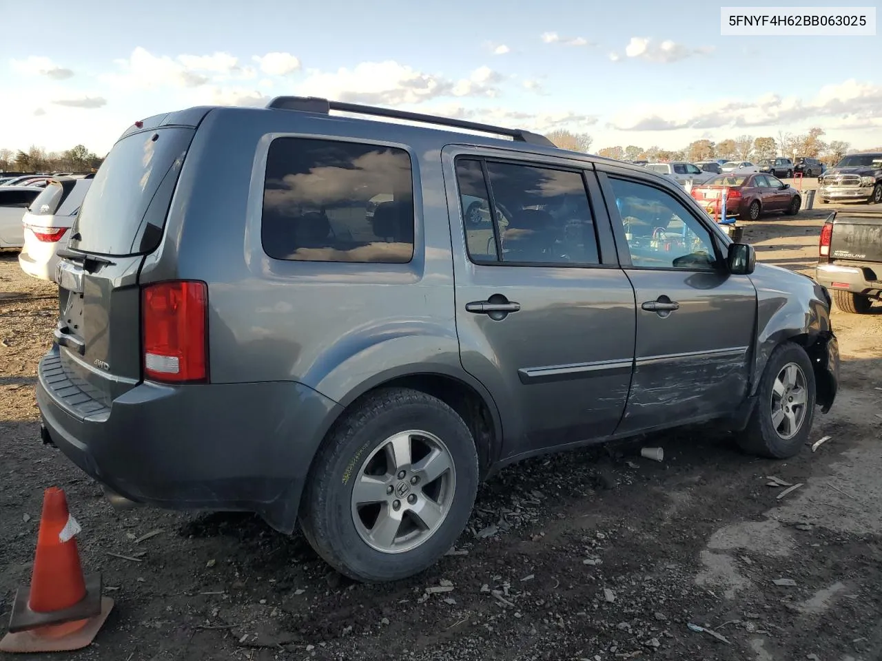 2011 Honda Pilot Exl VIN: 5FNYF4H62BB063025 Lot: 80288564