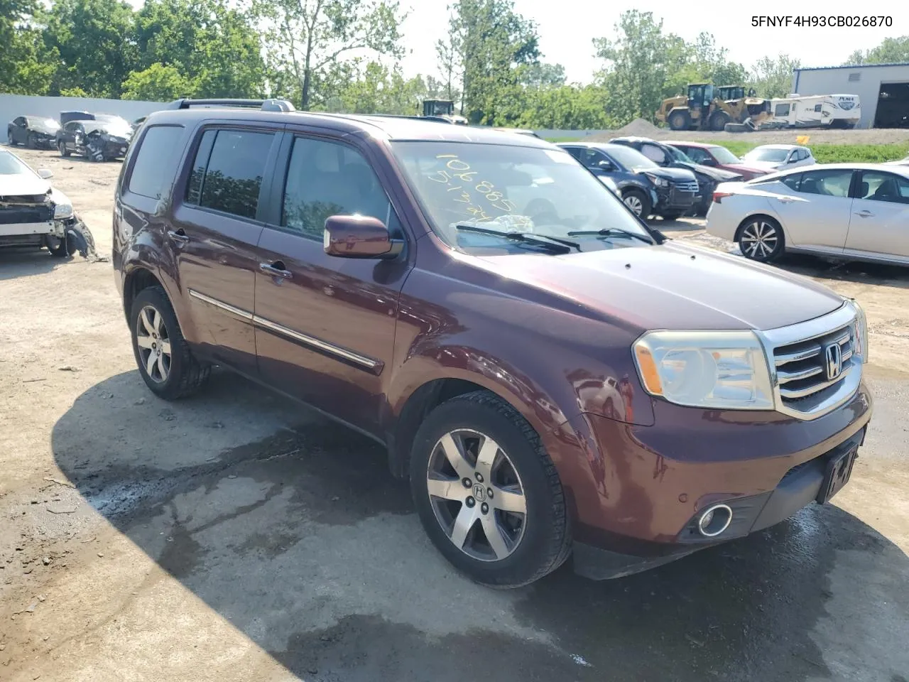 5FNYF4H93CB026870 2012 Honda Pilot Touring