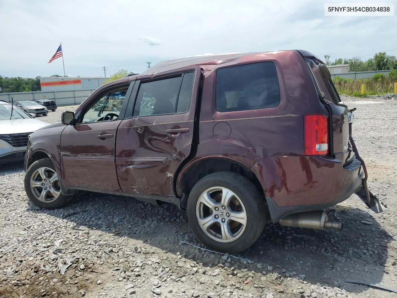 2012 Honda Pilot Exl VIN: 5FNYF3H54CB034838 Lot: 56182884