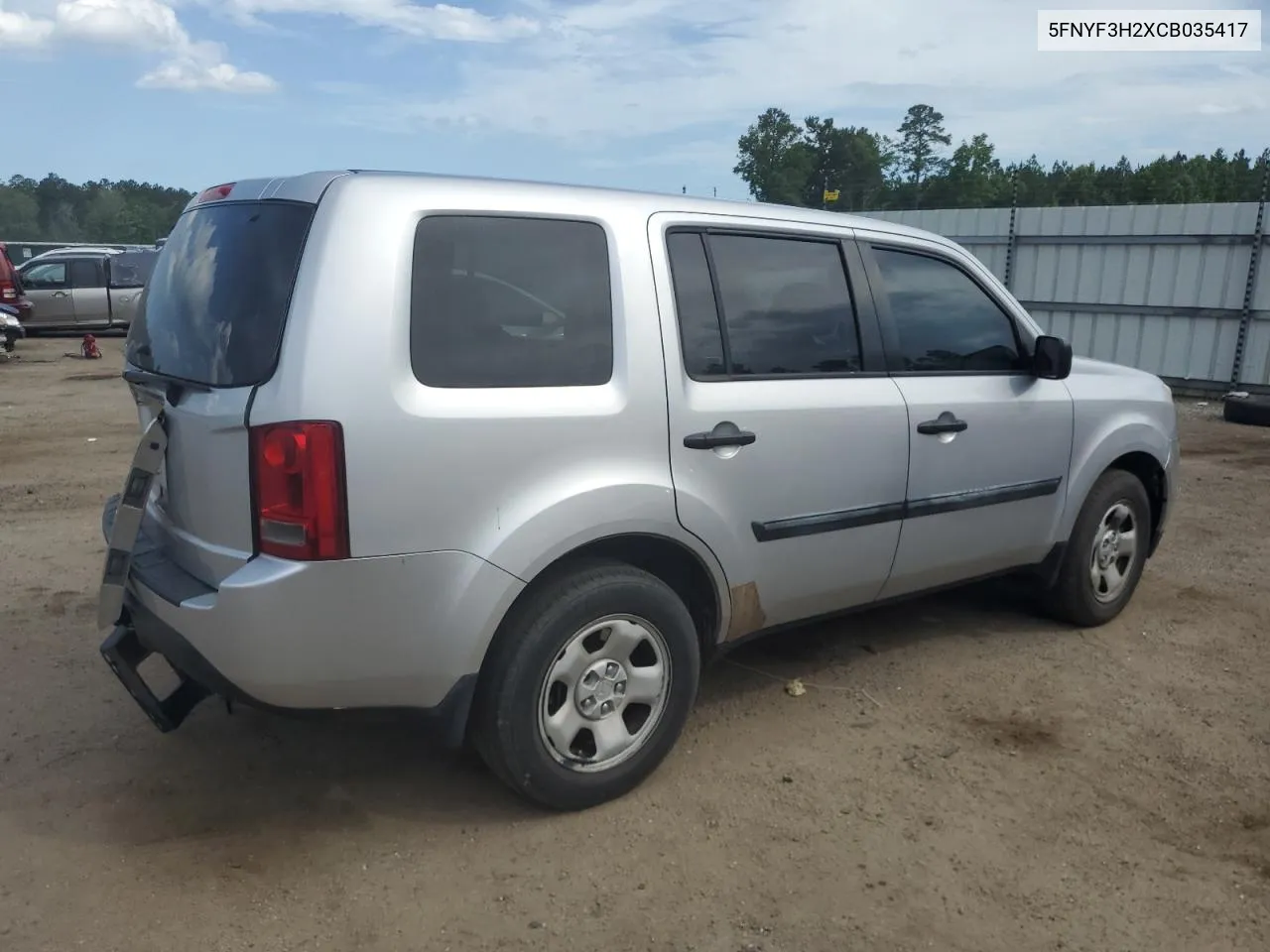 2012 Honda Pilot Lx VIN: 5FNYF3H2XCB035417 Lot: 57748174