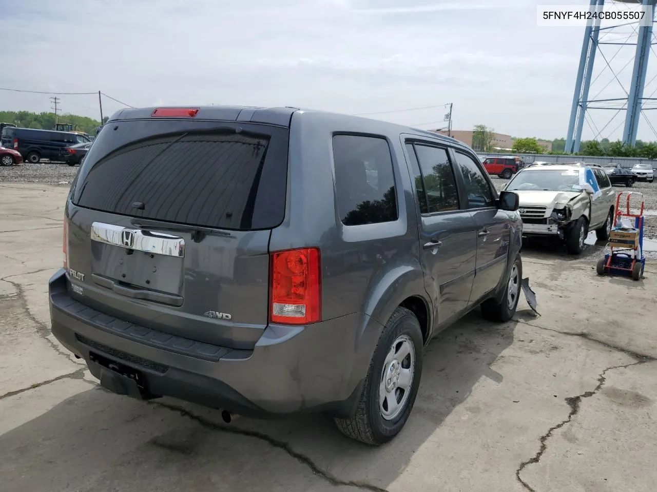 2012 Honda Pilot Lx VIN: 5FNYF4H24CB055507 Lot: 60484184