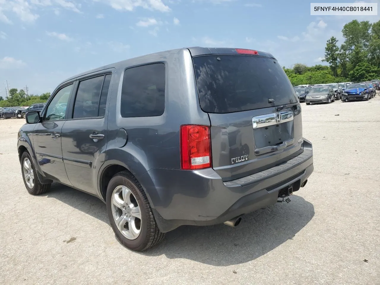 2012 Honda Pilot Ex VIN: 5FNYF4H40CB018441 Lot: 62674524