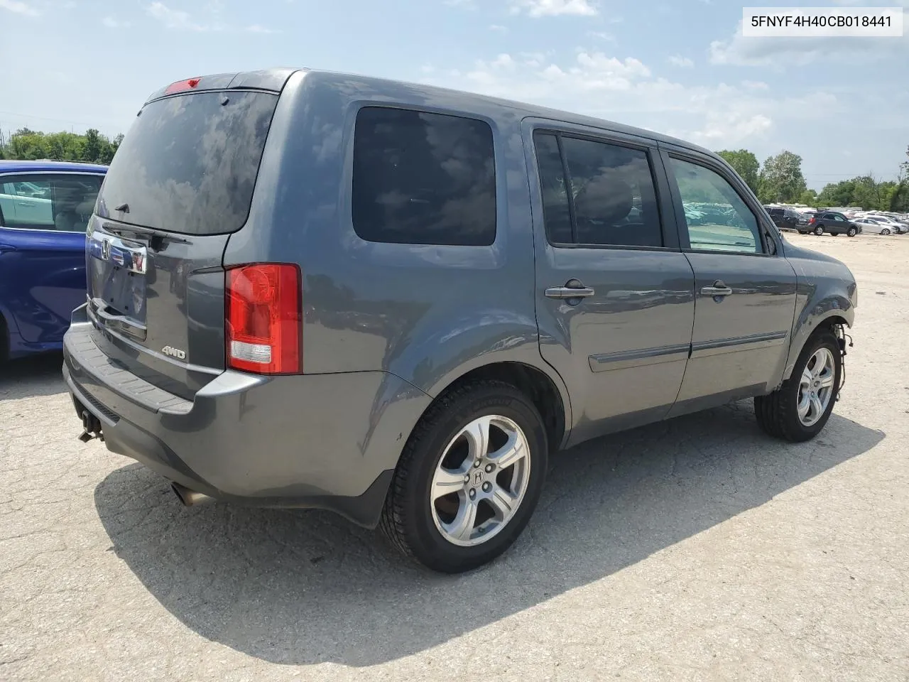 2012 Honda Pilot Ex VIN: 5FNYF4H40CB018441 Lot: 62674524