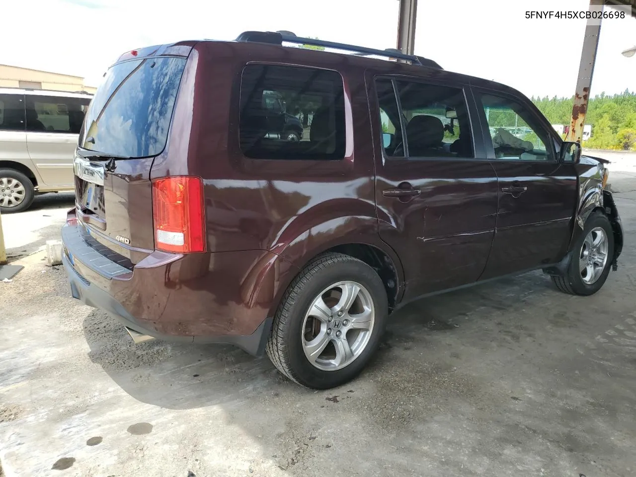 2012 Honda Pilot Exl VIN: 5FNYF4H5XCB026698 Lot: 63595294