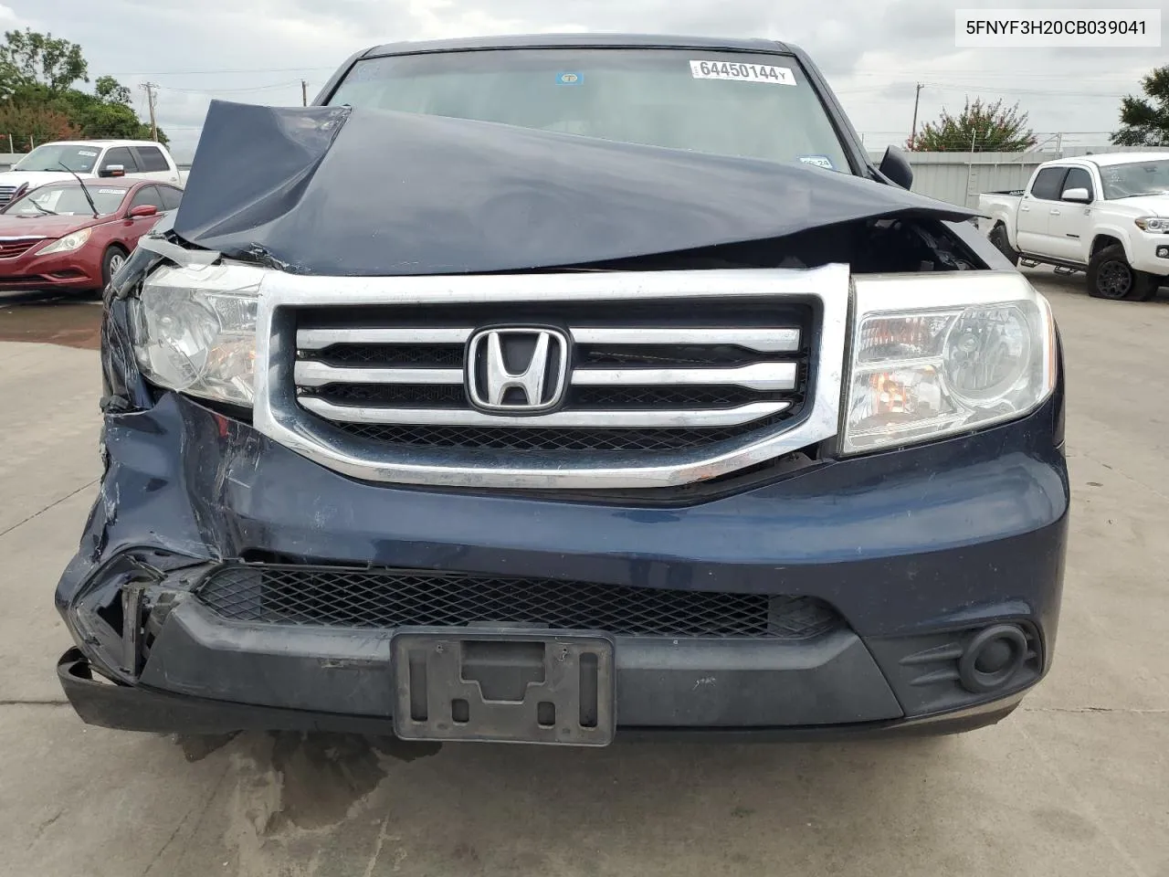 5FNYF3H20CB039041 2012 Honda Pilot Lx