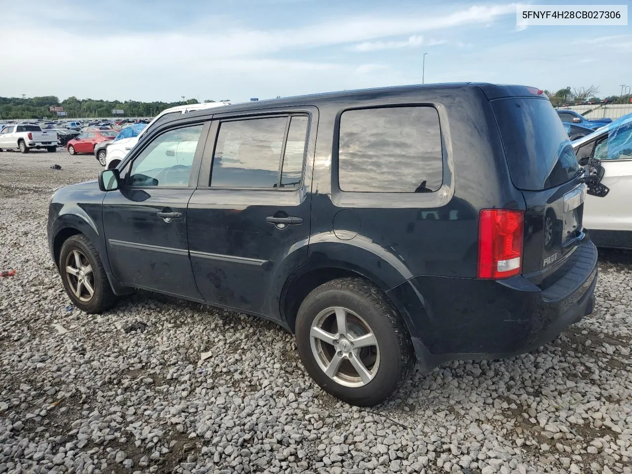 2012 Honda Pilot Lx VIN: 5FNYF4H28CB027306 Lot: 65355634