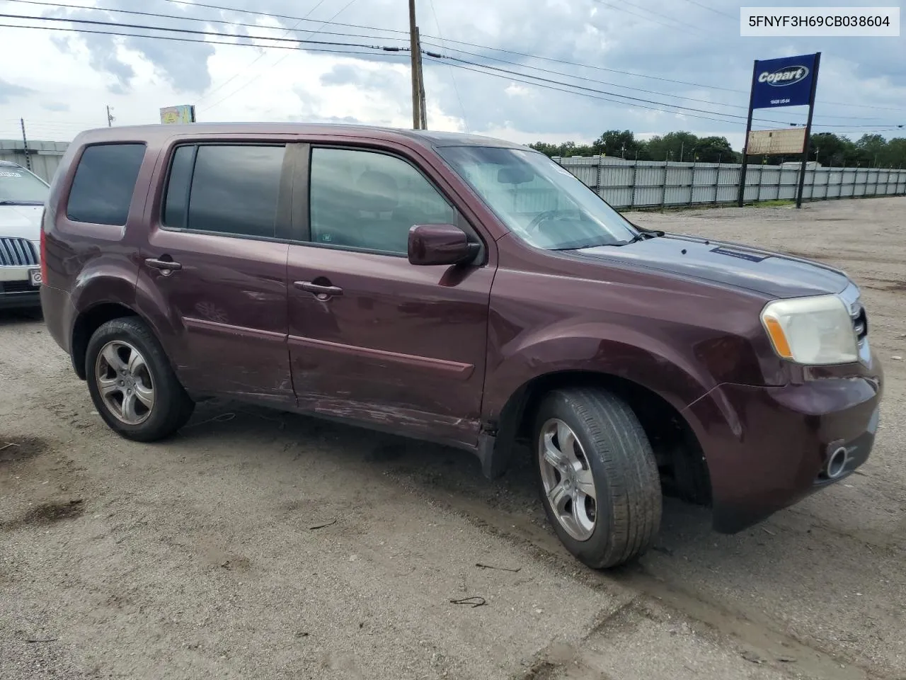 2012 Honda Pilot Exl VIN: 5FNYF3H69CB038604 Lot: 65370264