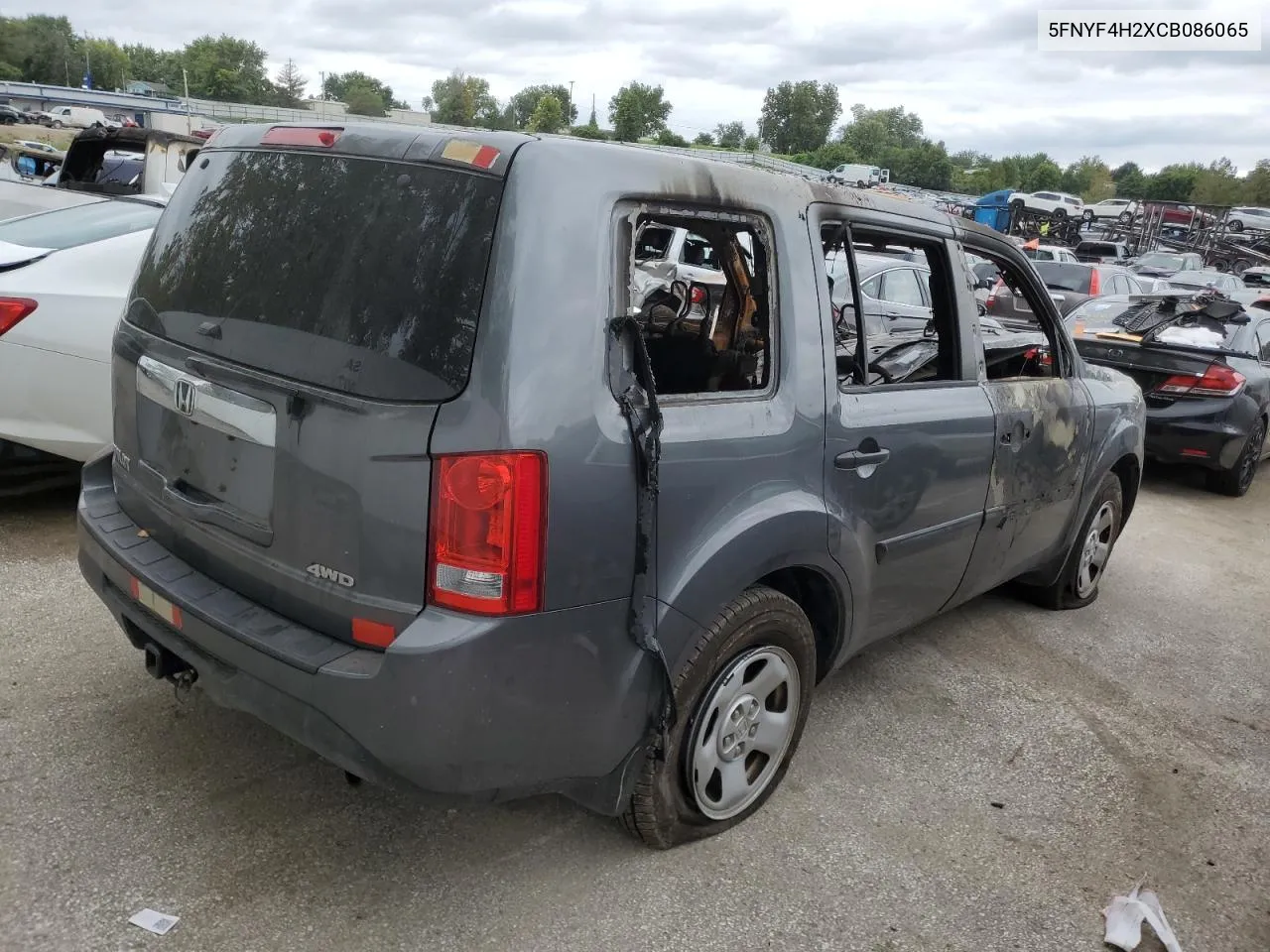 5FNYF4H2XCB086065 2012 Honda Pilot Lx