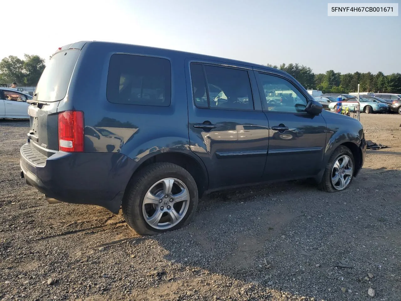 2012 Honda Pilot Exl VIN: 5FNYF4H67CB001671 Lot: 67259974