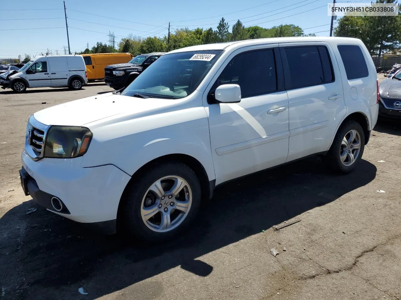 2012 Honda Pilot Exl VIN: 5FNYF3H51CB033808 Lot: 68299244