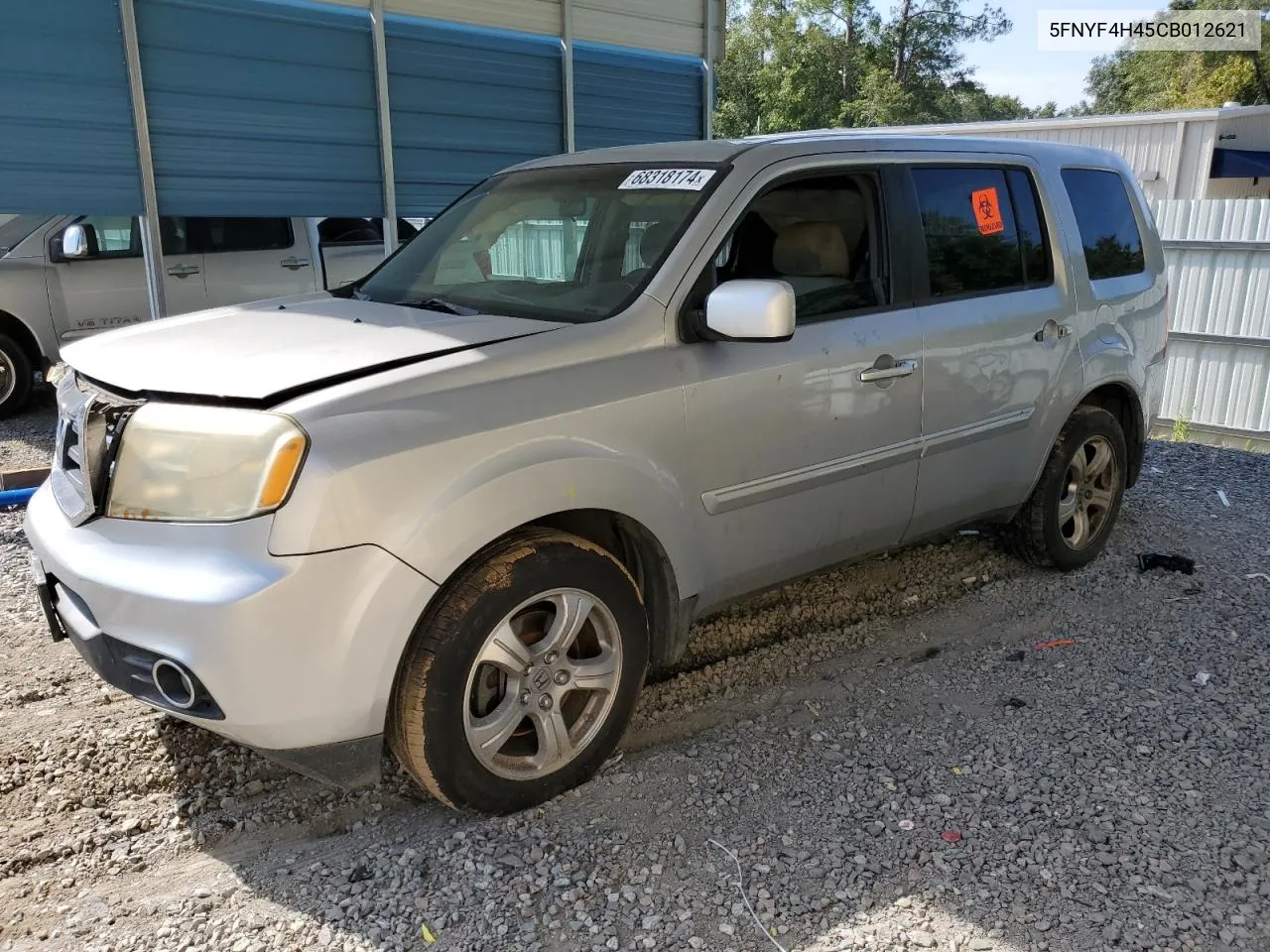 2012 Honda Pilot Ex VIN: 5FNYF4H45CB012621 Lot: 68318174