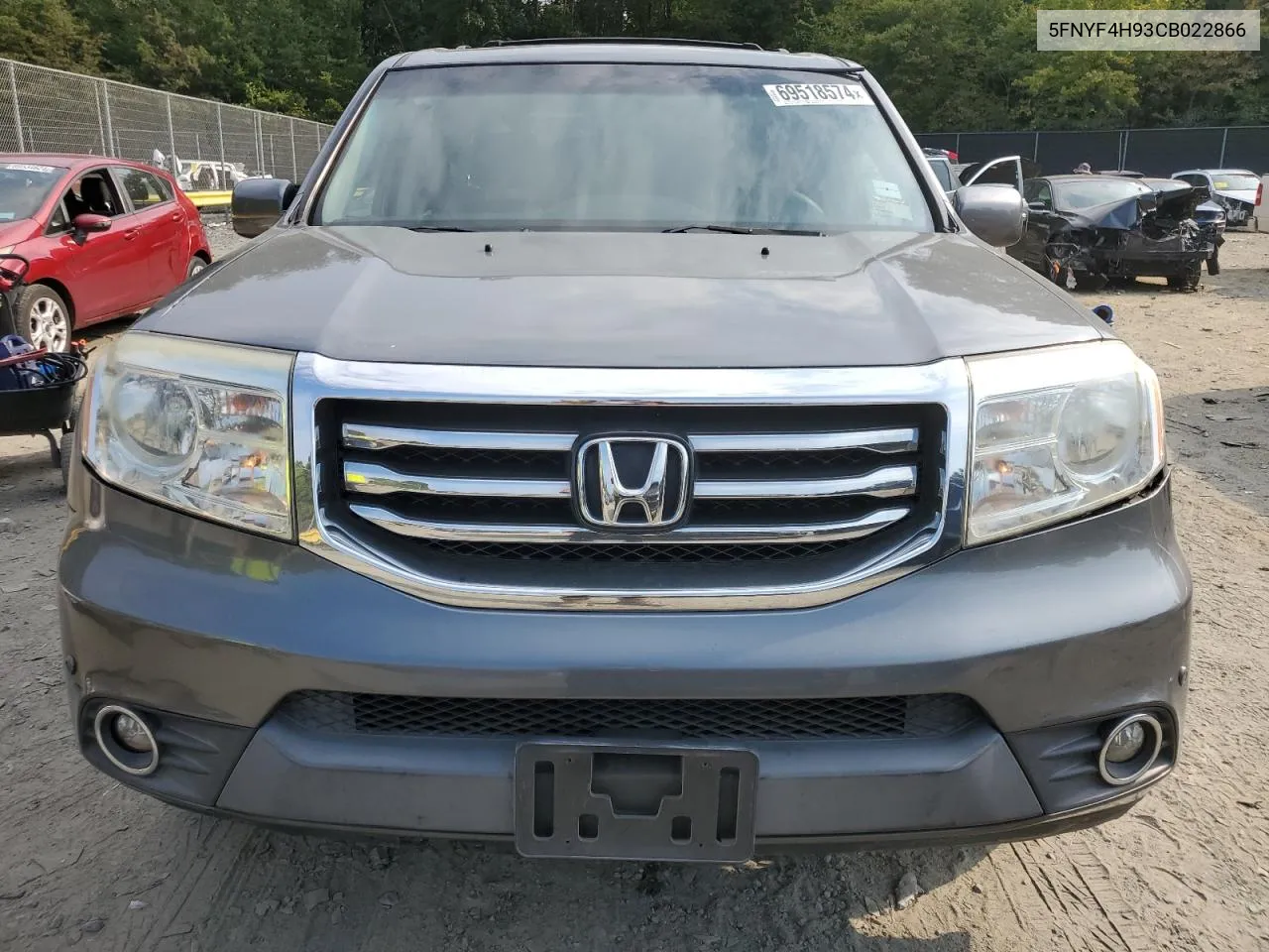 2012 Honda Pilot Touring VIN: 5FNYF4H93CB022866 Lot: 69518574