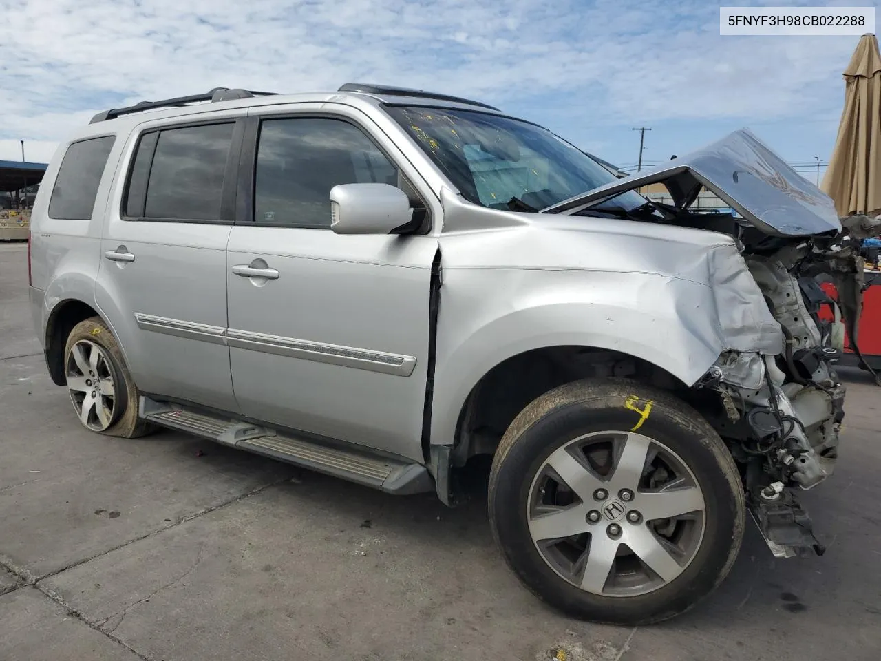 2012 Honda Pilot Touring VIN: 5FNYF3H98CB022288 Lot: 69861284