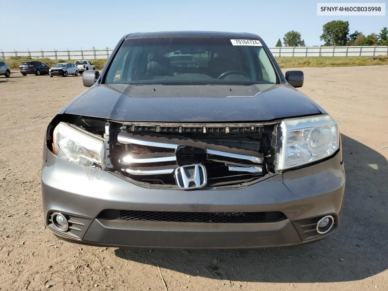 2012 Honda Pilot Exl VIN: 5FNYF4H60CB035998 Lot: 70164724