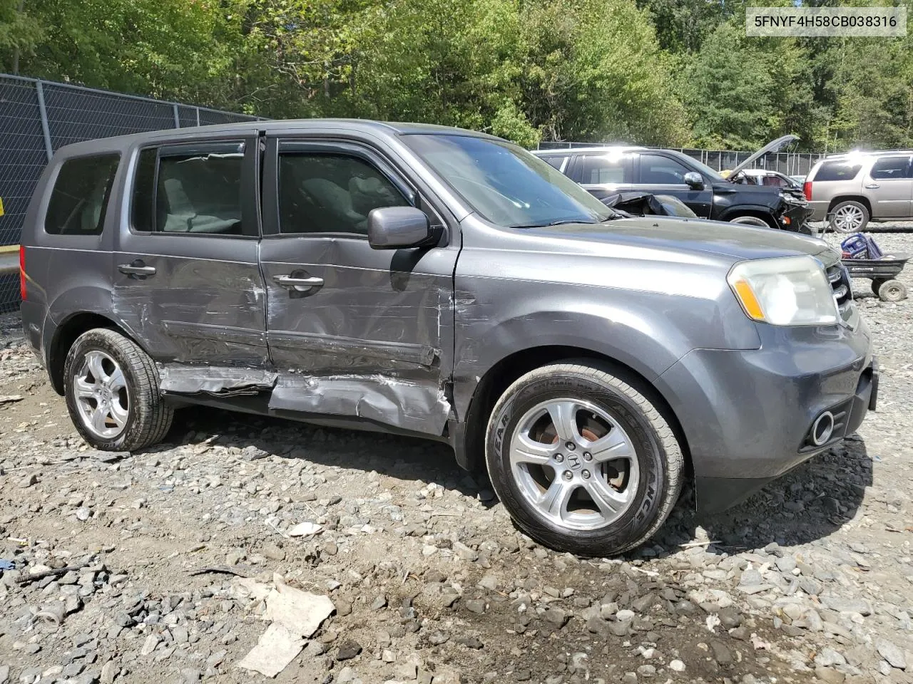 2012 Honda Pilot Exl VIN: 5FNYF4H58CB038316 Lot: 70522094