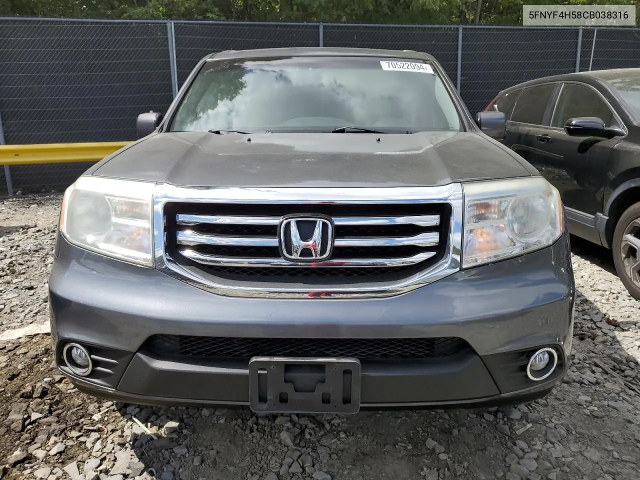 2012 Honda Pilot Exl VIN: 5FNYF4H58CB038316 Lot: 70522094