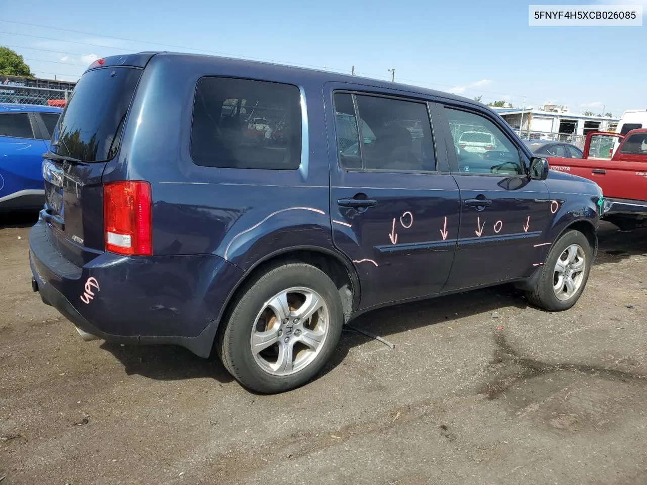 2012 Honda Pilot Exl VIN: 5FNYF4H5XCB026085 Lot: 71041654