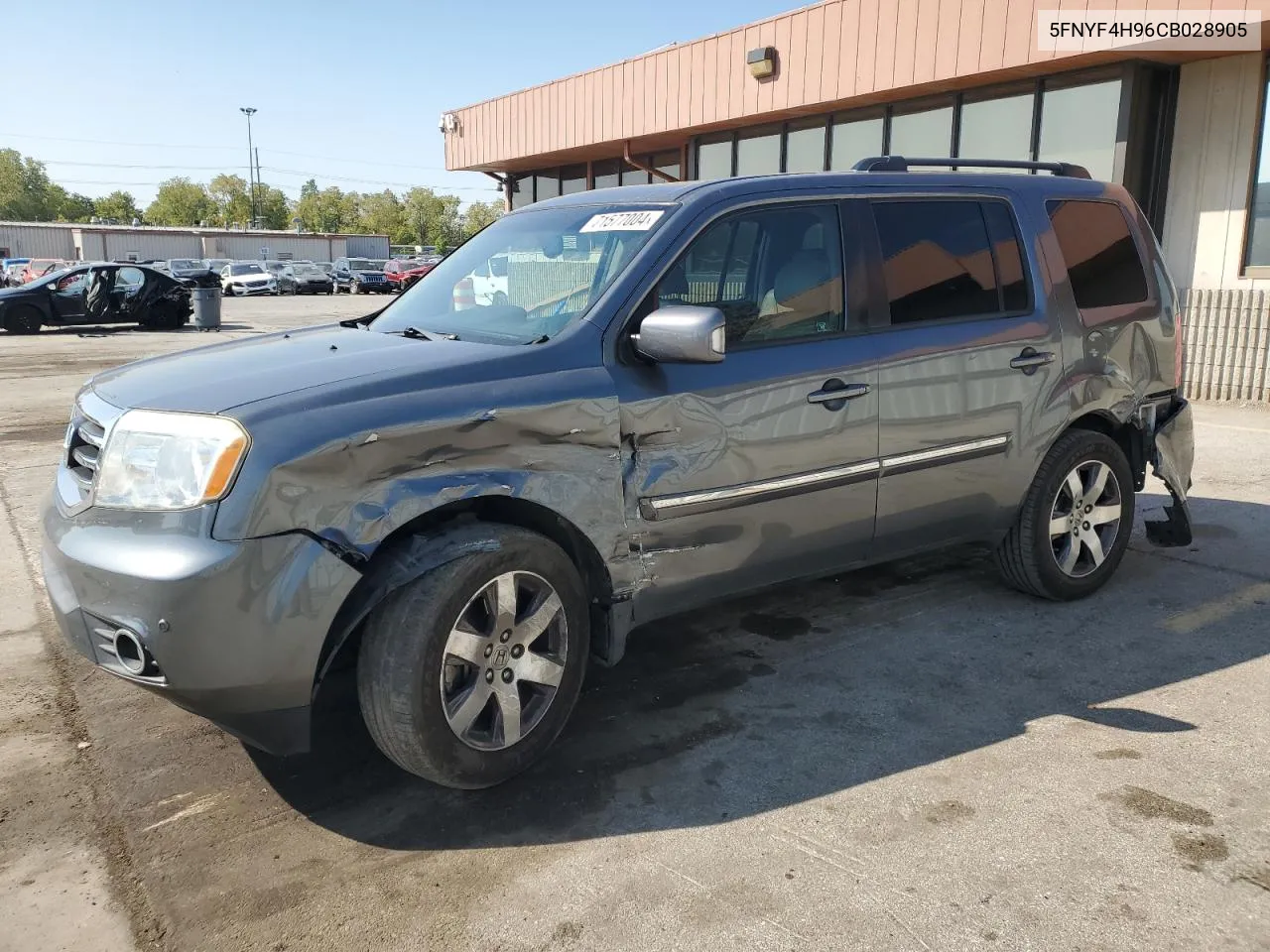 2012 Honda Pilot Touring VIN: 5FNYF4H96CB028905 Lot: 71577004