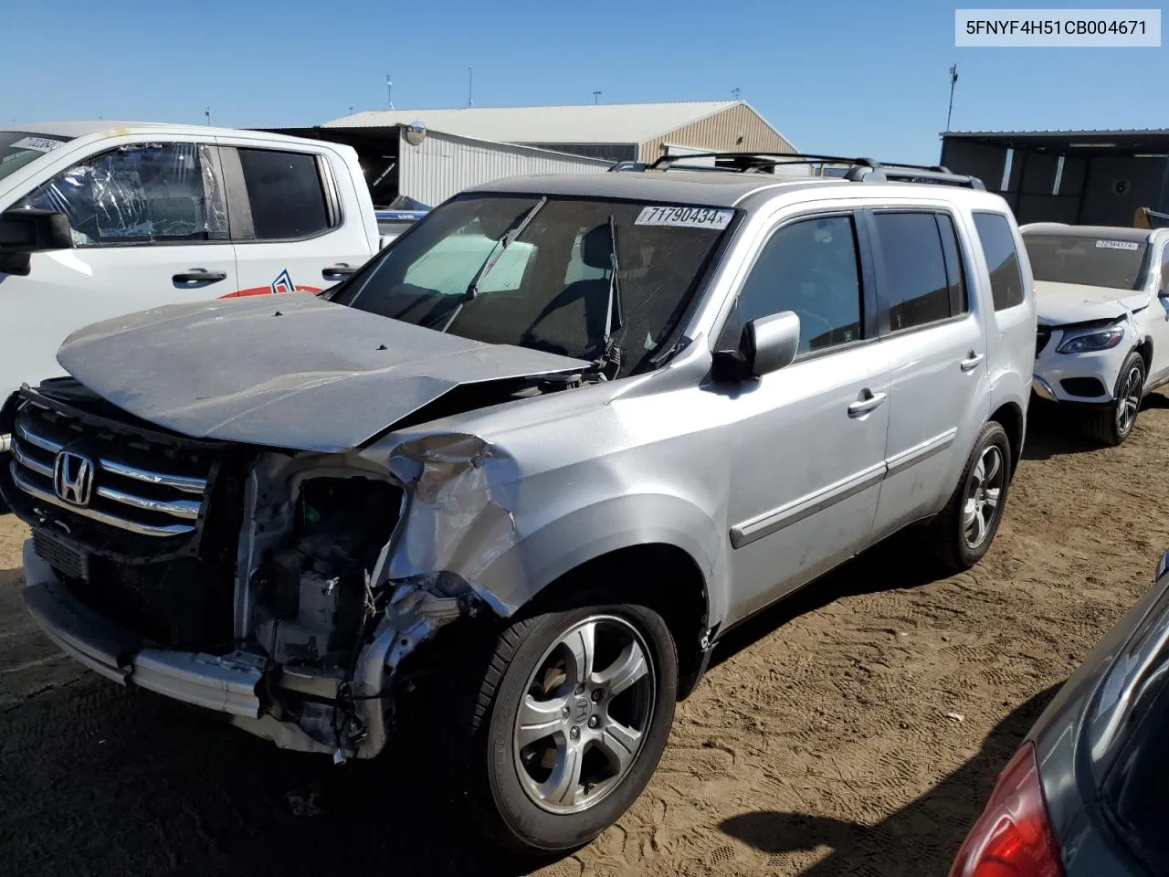 2012 Honda Pilot Exl VIN: 5FNYF4H51CB004671 Lot: 71790434