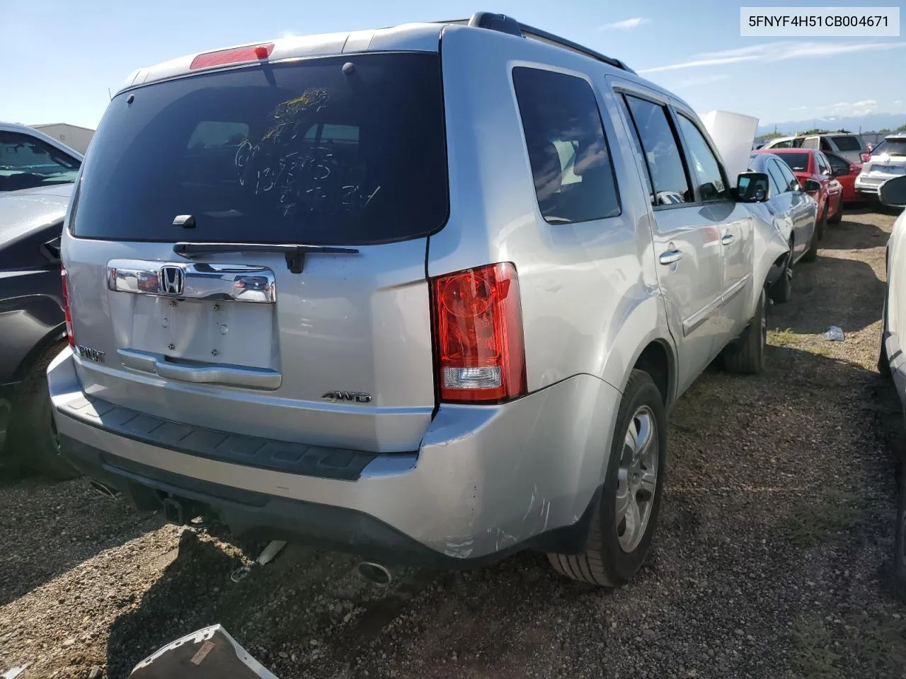 2012 Honda Pilot Exl VIN: 5FNYF4H51CB004671 Lot: 71790434