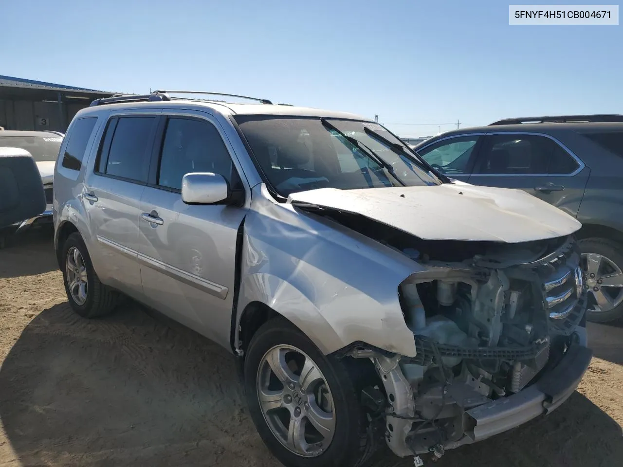 2012 Honda Pilot Exl VIN: 5FNYF4H51CB004671 Lot: 71790434