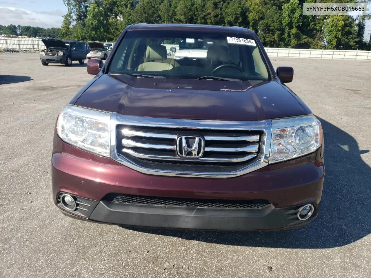 2012 Honda Pilot Exl VIN: 5FNYF3H5XCB015663 Lot: 71961684