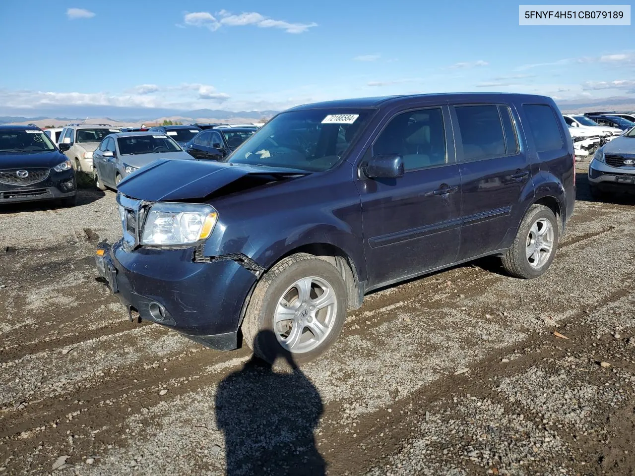 2012 Honda Pilot Exl VIN: 5FNYF4H51CB079189 Lot: 72188584