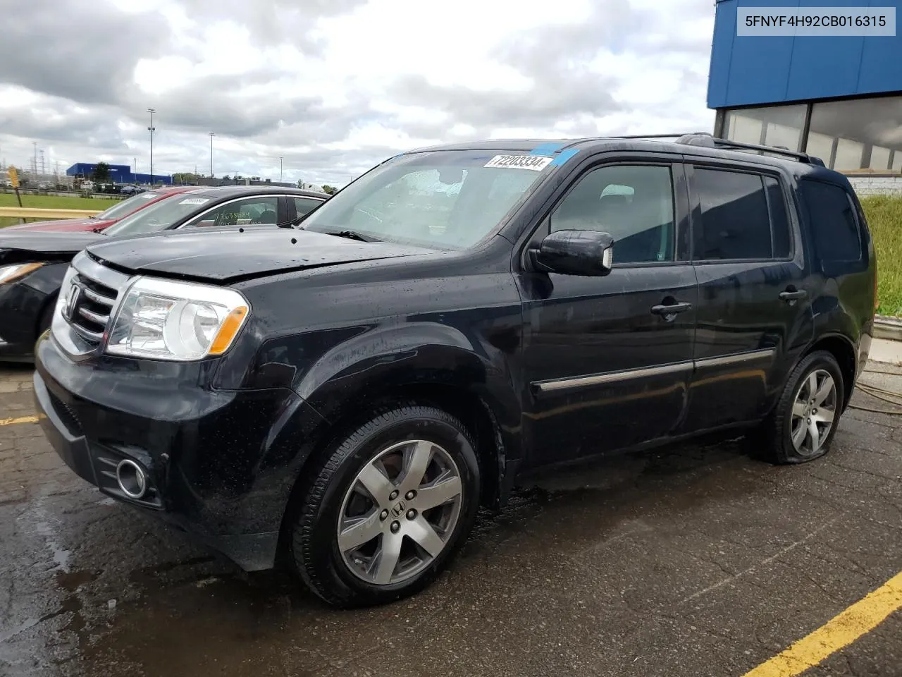 2012 Honda Pilot Touring VIN: 5FNYF4H92CB016315 Lot: 72203334