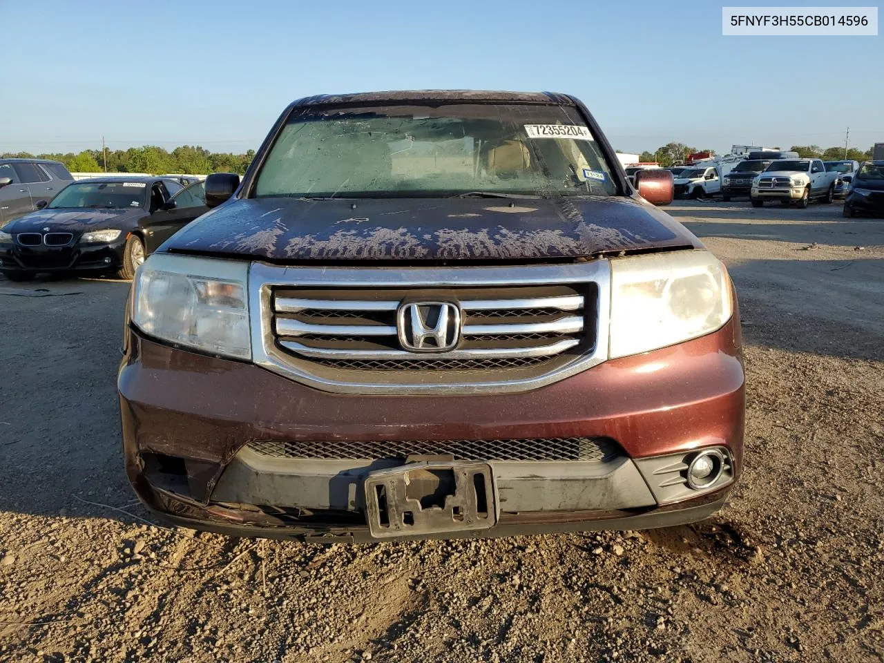 2012 Honda Pilot Exl VIN: 5FNYF3H55CB014596 Lot: 72355204