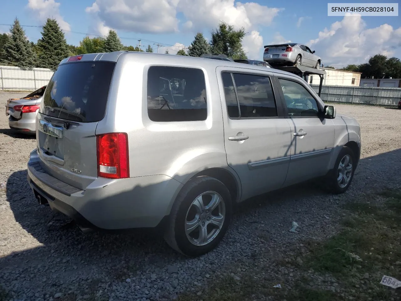 2012 Honda Pilot Exl VIN: 5FNYF4H59CB028104 Lot: 72691464