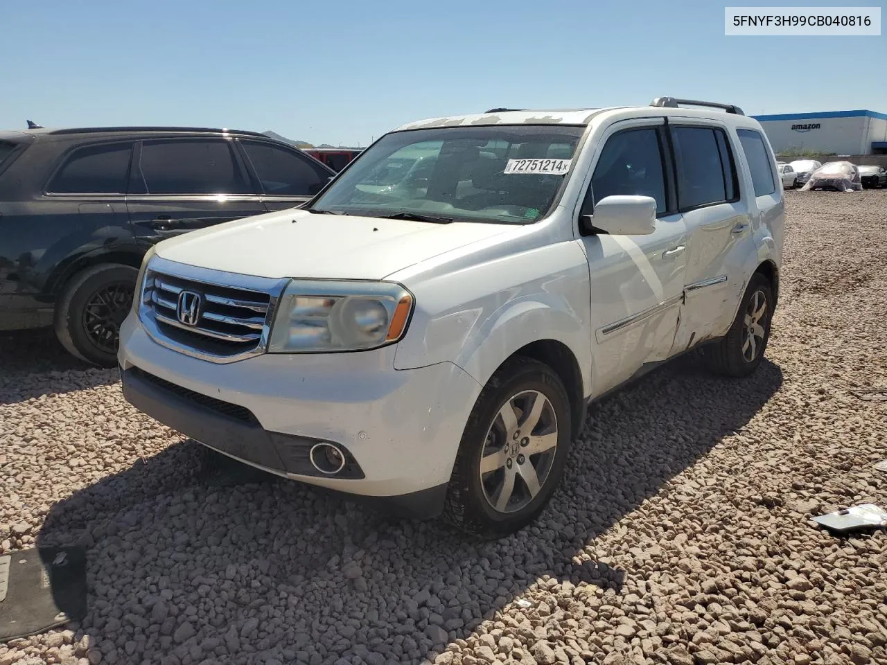 2012 Honda Pilot Touring VIN: 5FNYF3H99CB040816 Lot: 72751214