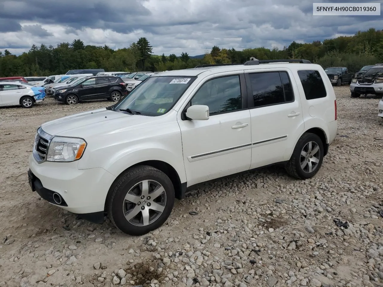 2012 Honda Pilot Touring VIN: 5FNYF4H90CB019360 Lot: 72755314