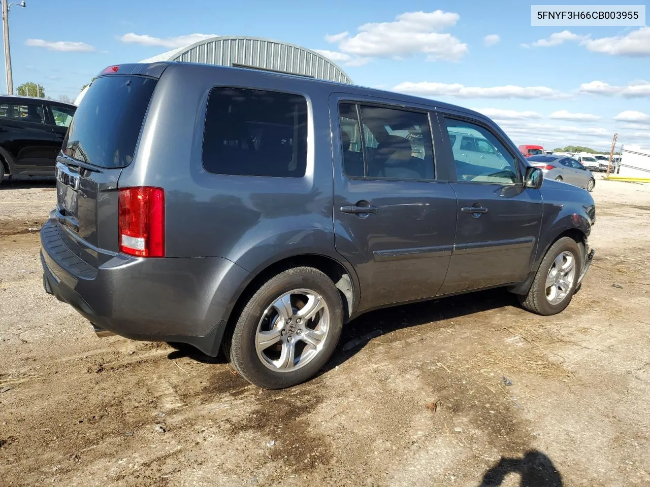 2012 Honda Pilot Exl VIN: 5FNYF3H66CB003955 Lot: 72811134