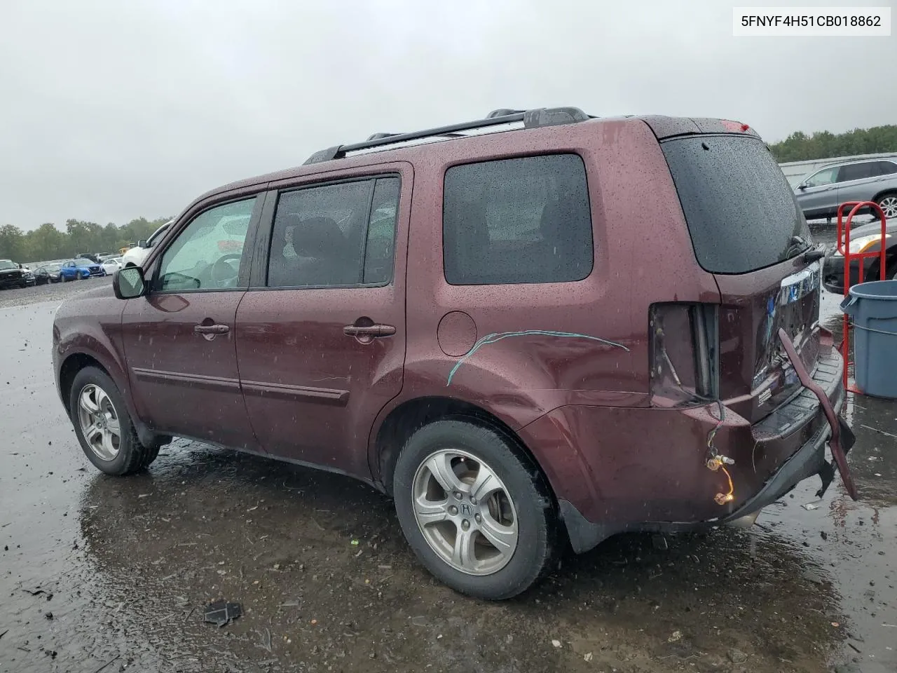 2012 Honda Pilot Exl VIN: 5FNYF4H51CB018862 Lot: 72912924