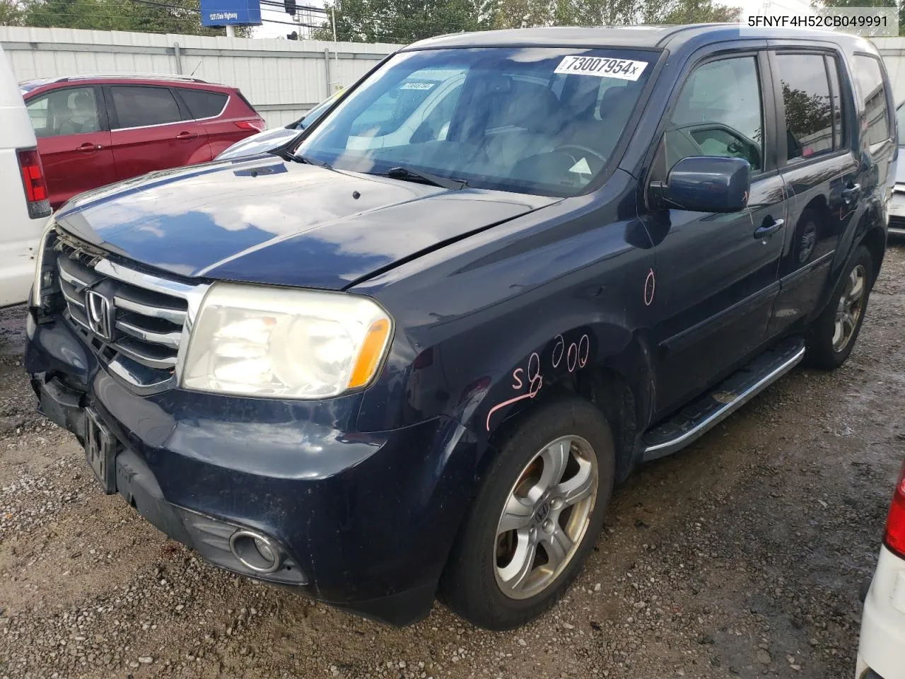 2012 Honda Pilot Exl VIN: 5FNYF4H52CB049991 Lot: 73007954