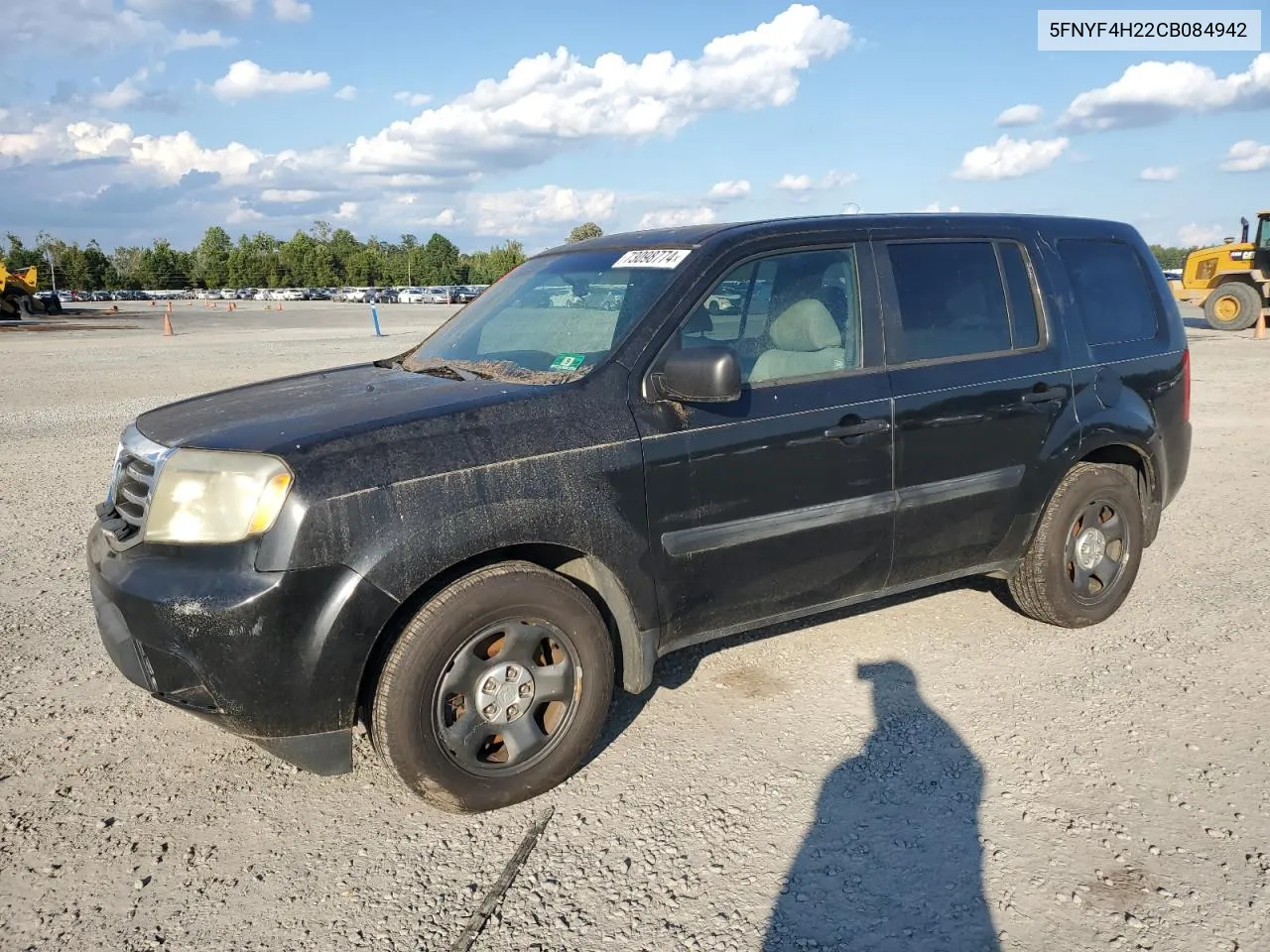 2012 Honda Pilot Lx VIN: 5FNYF4H22CB084942 Lot: 73098774