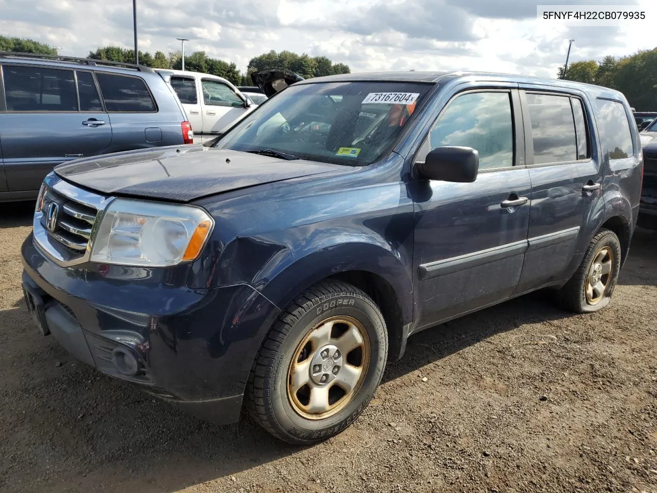 2012 Honda Pilot Lx VIN: 5FNYF4H22CB079935 Lot: 73167604