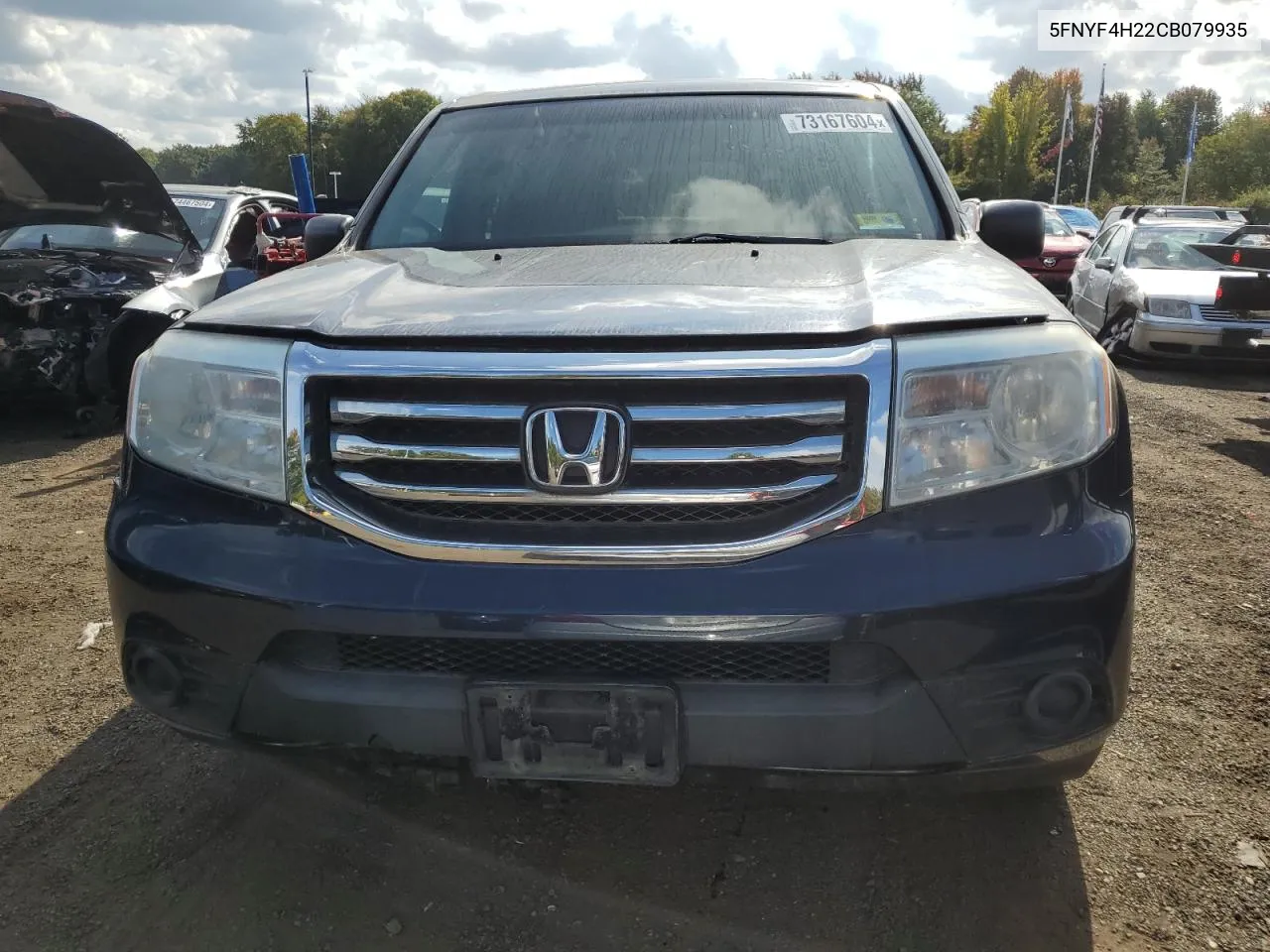 2012 Honda Pilot Lx VIN: 5FNYF4H22CB079935 Lot: 73167604