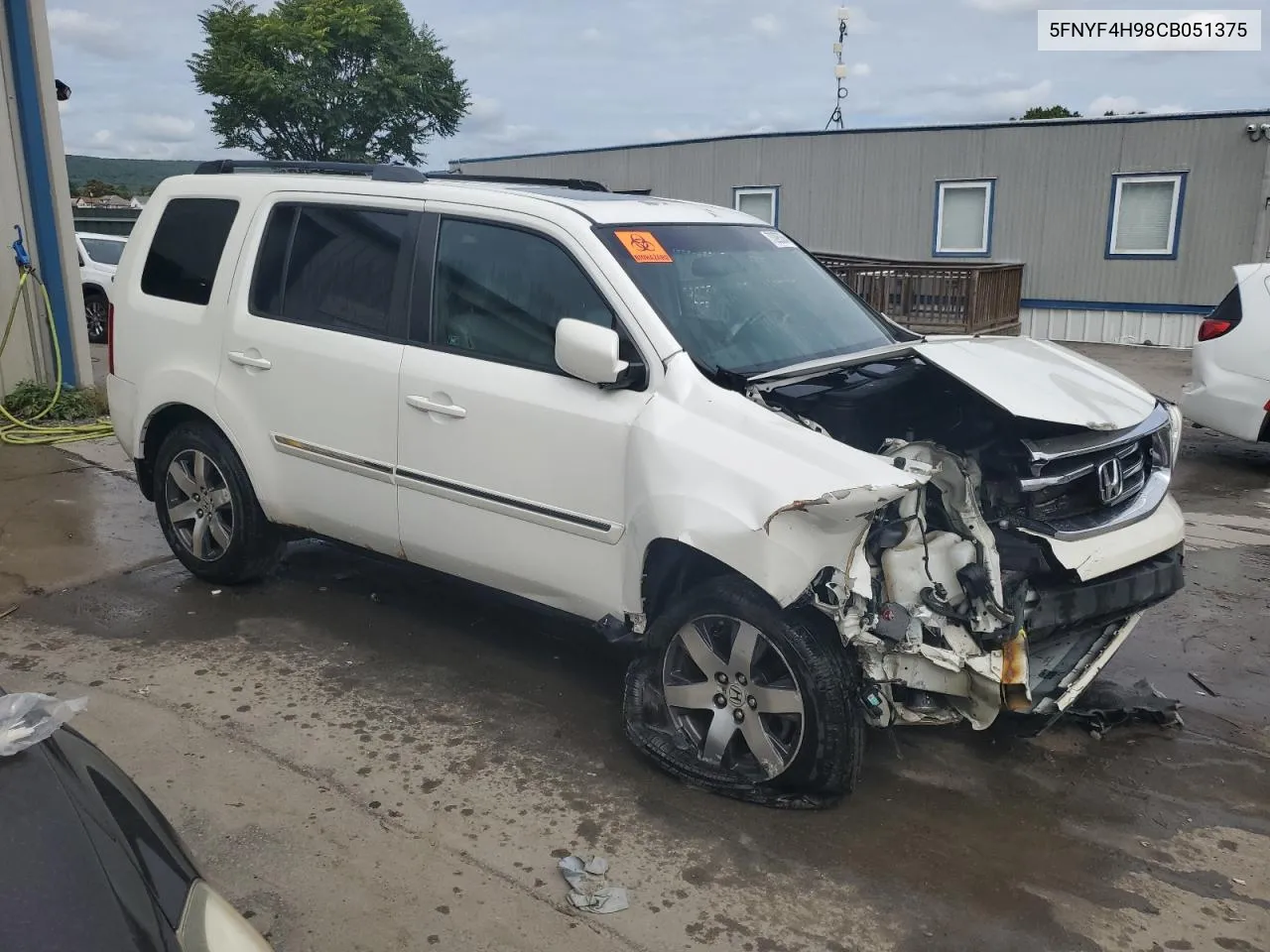 2012 Honda Pilot Touring VIN: 5FNYF4H98CB051375 Lot: 73295364