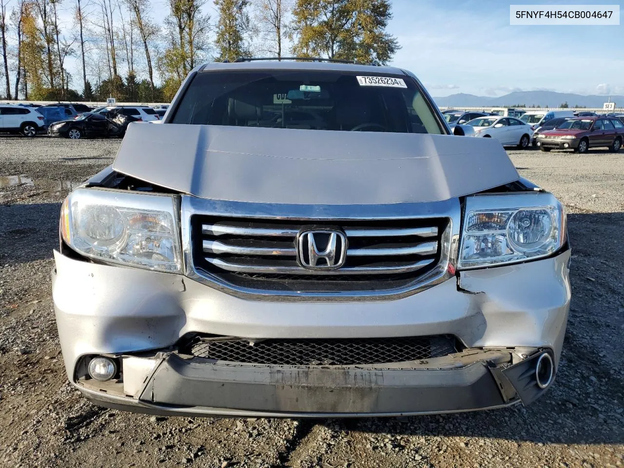 2012 Honda Pilot Exl VIN: 5FNYF4H54CB004647 Lot: 73526234