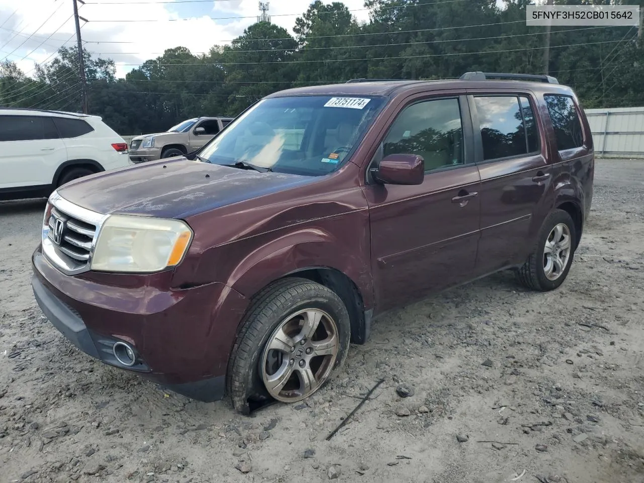 2012 Honda Pilot Exl VIN: 5FNYF3H52CB015642 Lot: 73751174