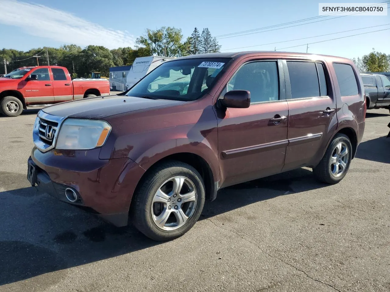 2012 Honda Pilot Exl VIN: 5FNYF3H68CB040750 Lot: 73765174