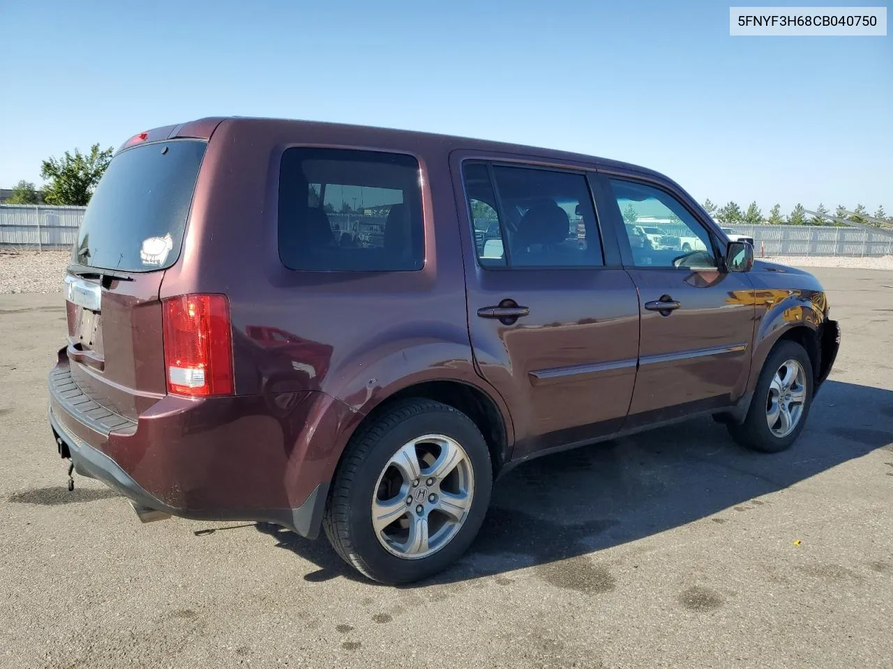 2012 Honda Pilot Exl VIN: 5FNYF3H68CB040750 Lot: 73765174