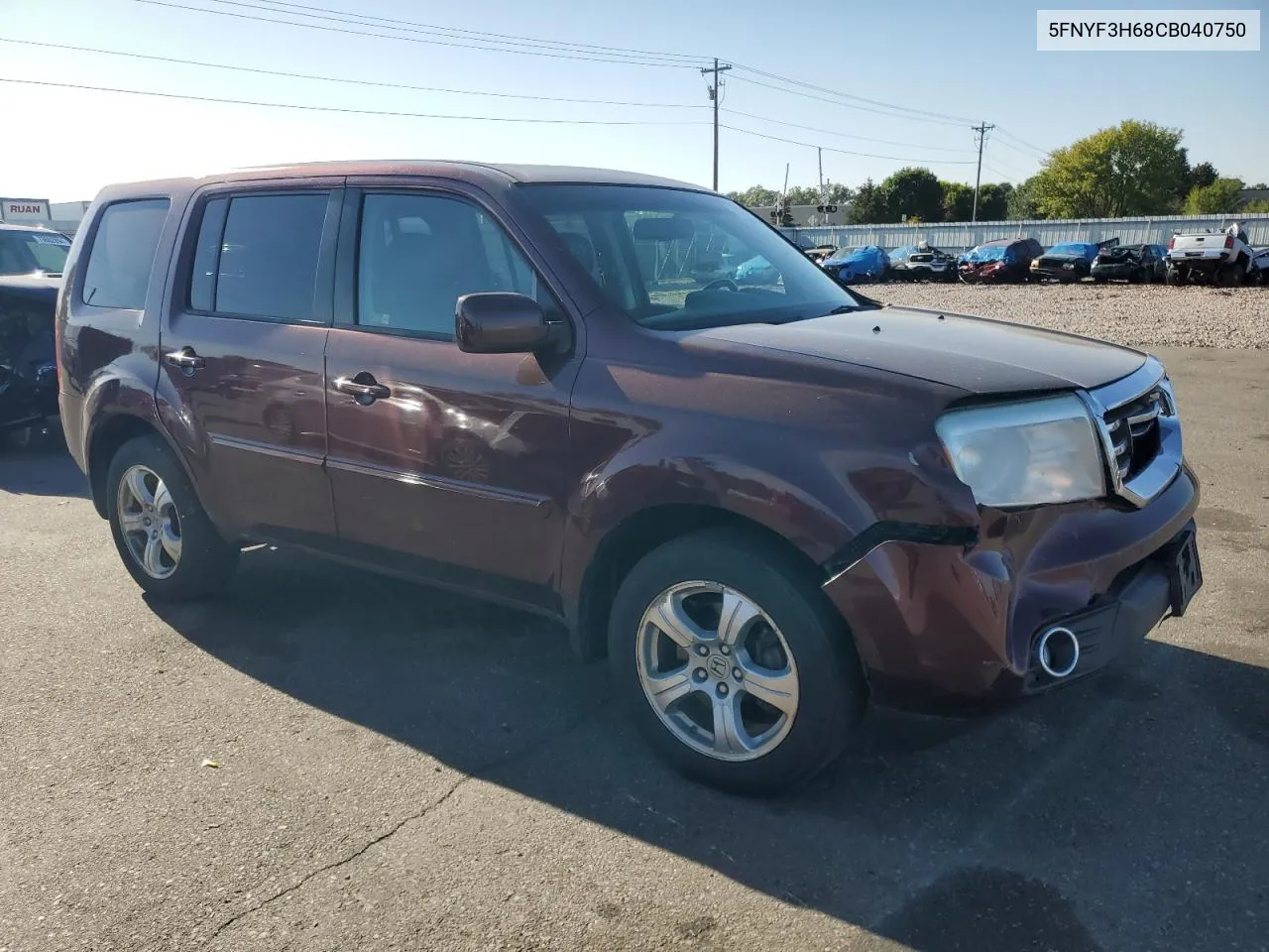 2012 Honda Pilot Exl VIN: 5FNYF3H68CB040750 Lot: 73765174