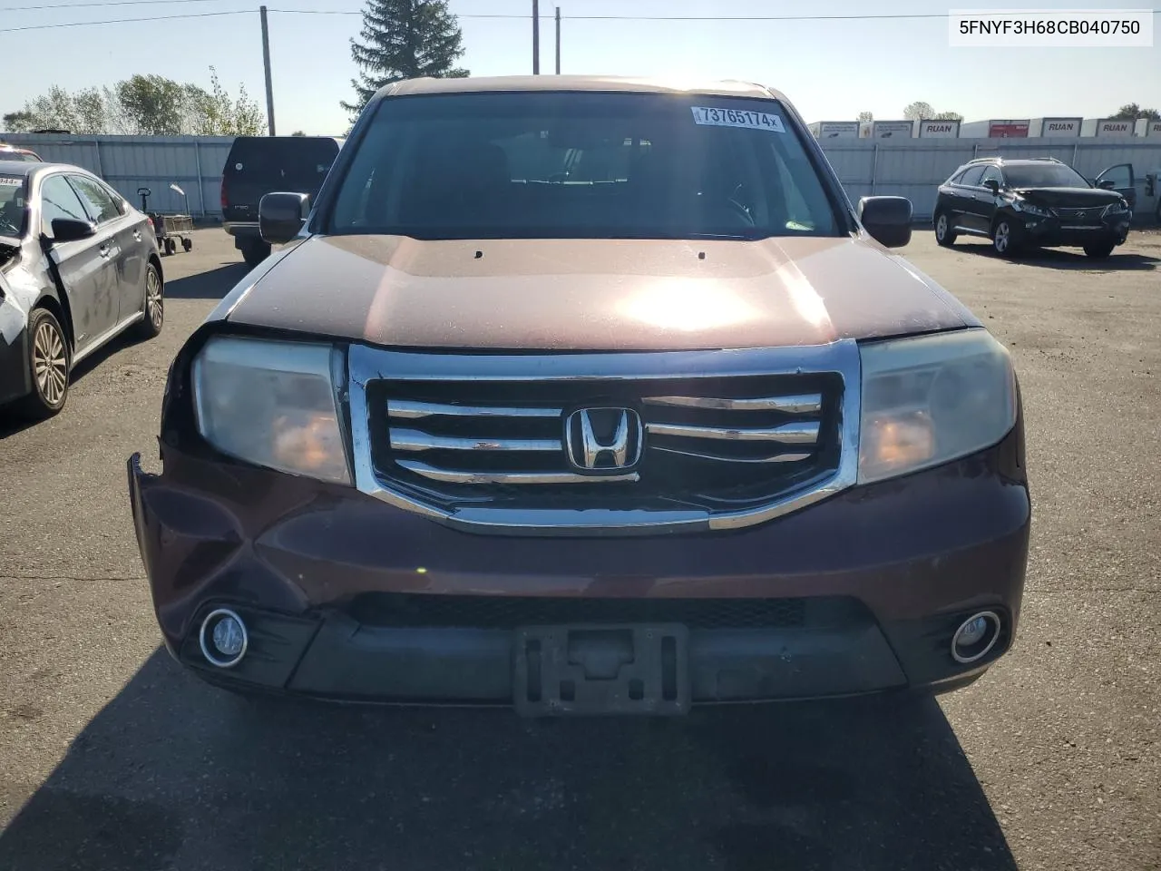 2012 Honda Pilot Exl VIN: 5FNYF3H68CB040750 Lot: 73765174