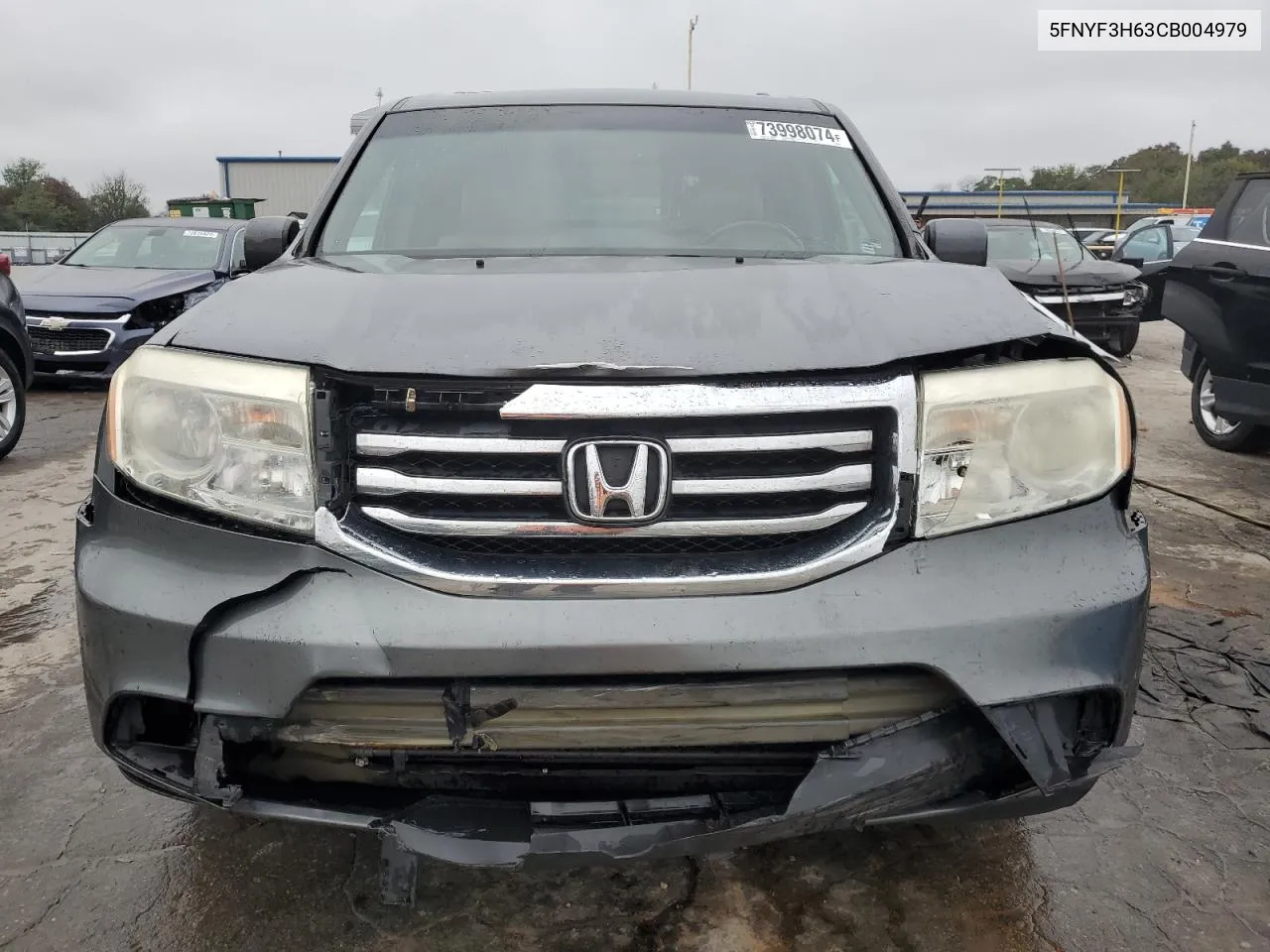 2012 Honda Pilot Exl VIN: 5FNYF3H63CB004979 Lot: 73998074