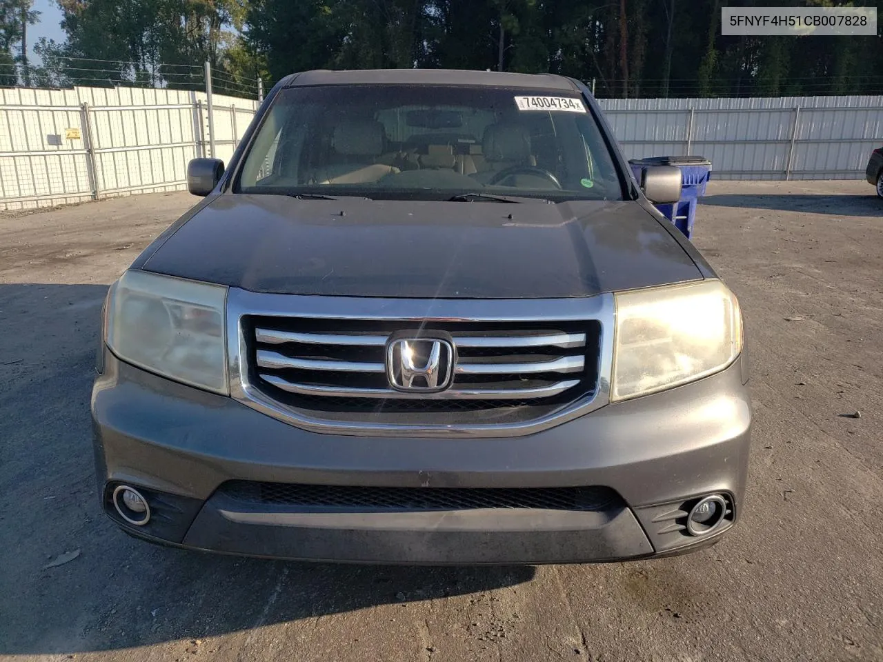 2012 Honda Pilot Exl VIN: 5FNYF4H51CB007828 Lot: 74004734