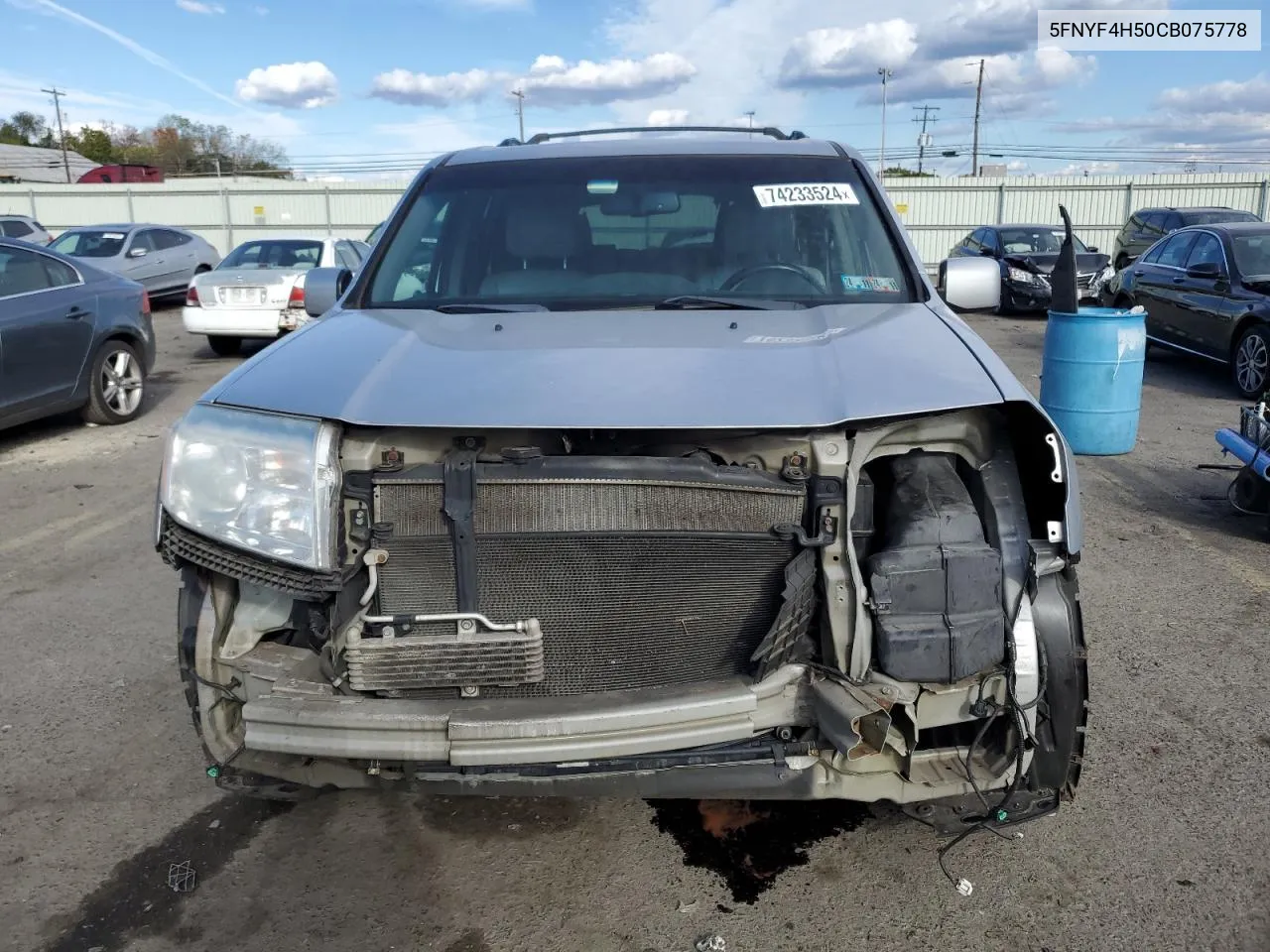 5FNYF4H50CB075778 2012 Honda Pilot Exl