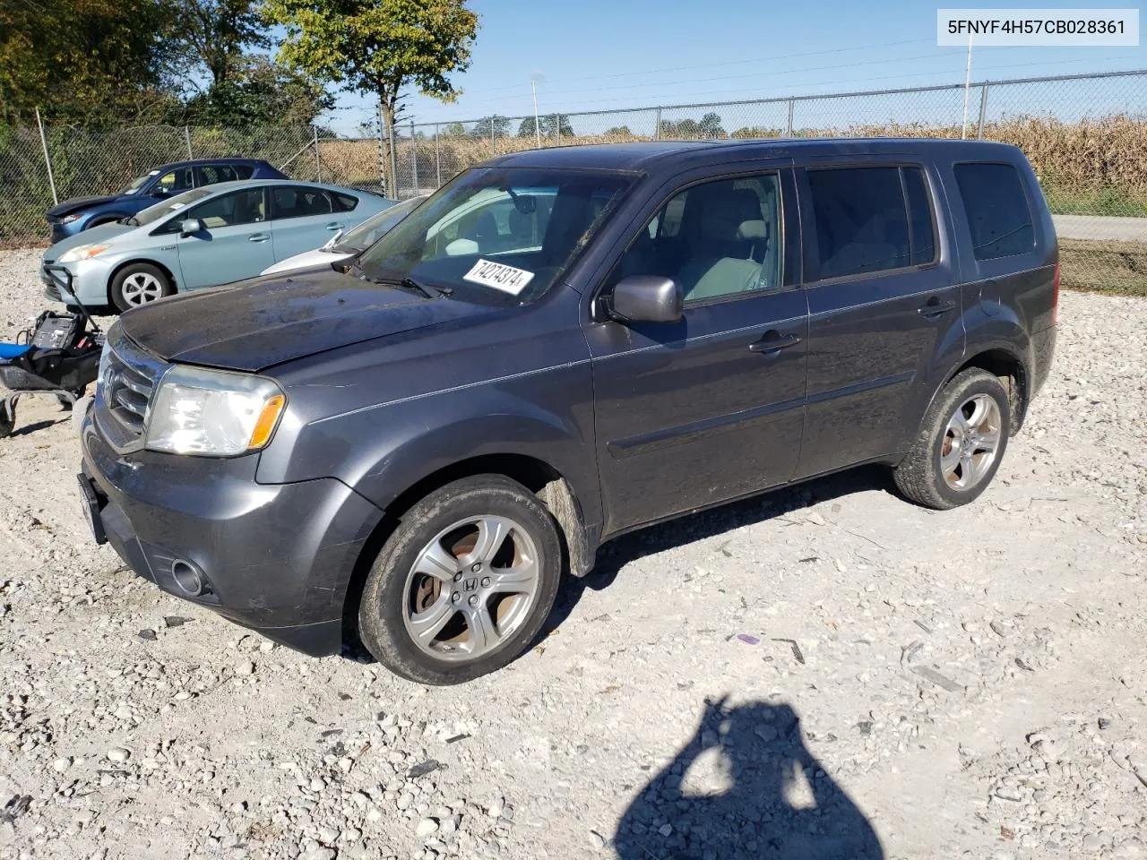 2012 Honda Pilot Exl VIN: 5FNYF4H57CB028361 Lot: 74274374